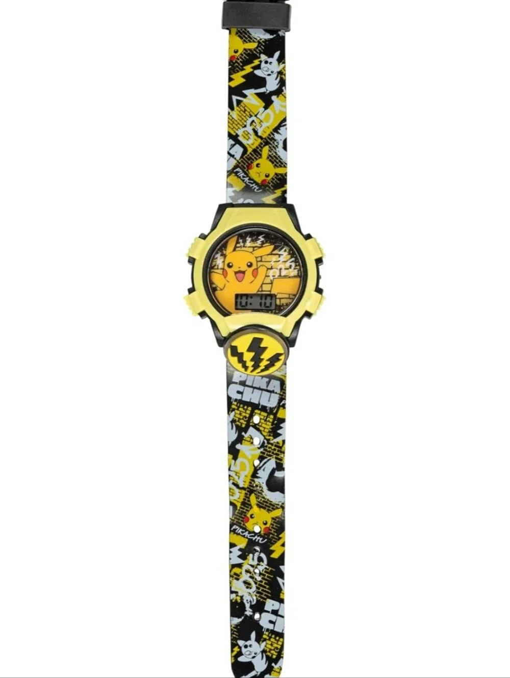Pikachu Yellow Kids Digital Watch with Light-Up Face